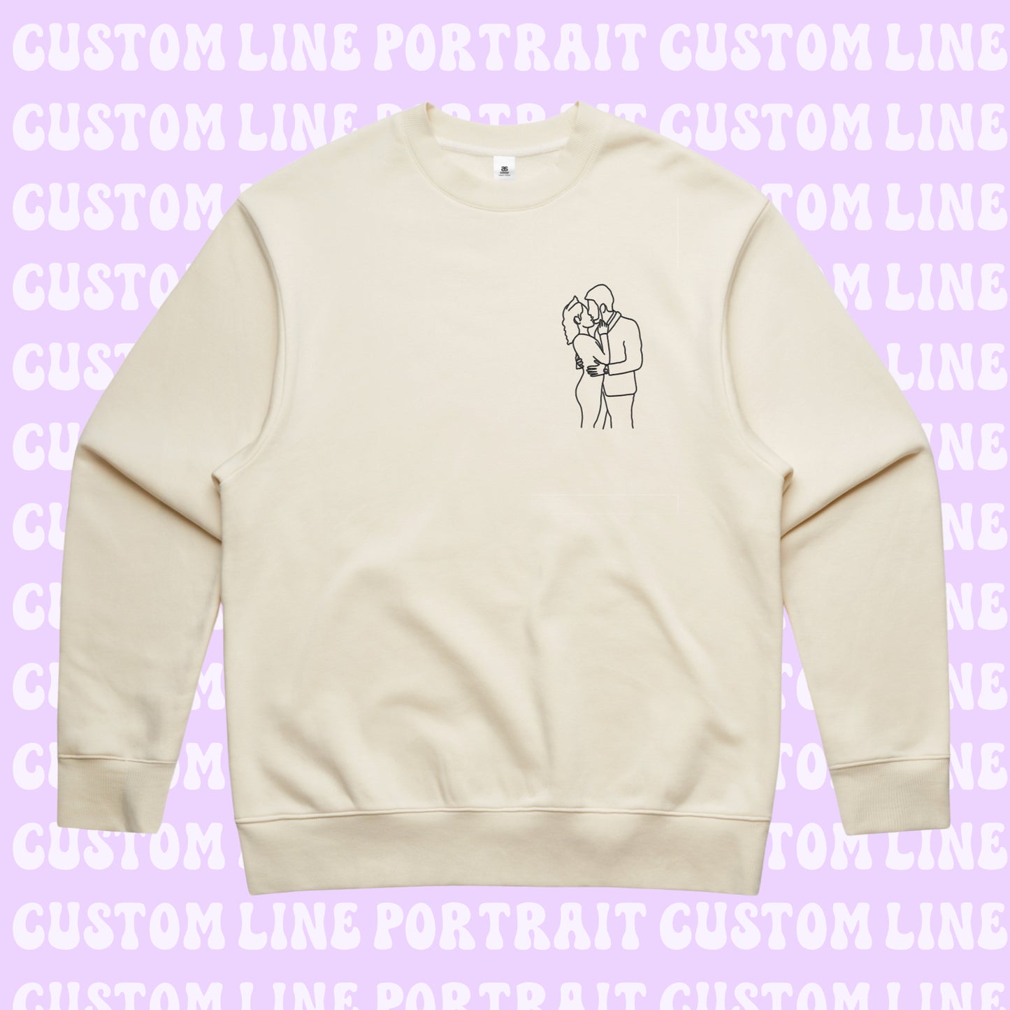 Embroidered Line Art Crewneck