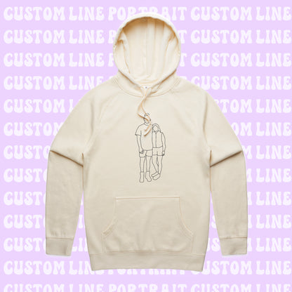 Embroidered Line Art Hoodie