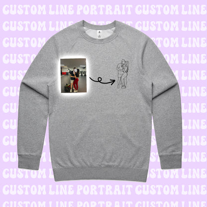 Embroidered Line Art Crewneck