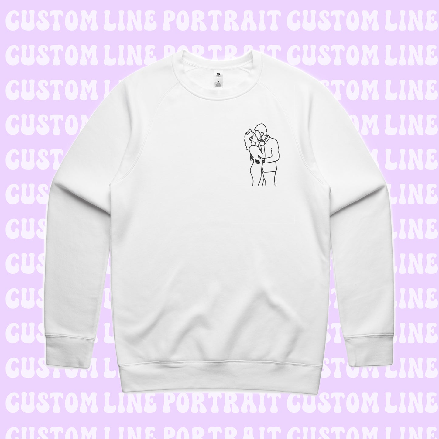 Embroidered Line Art Crewneck