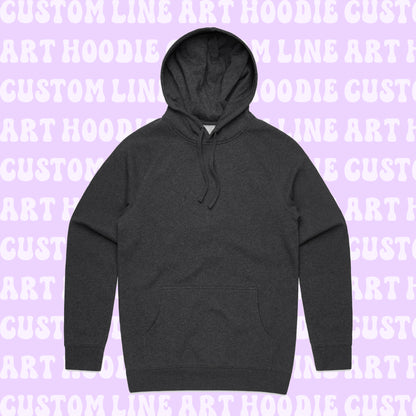 Embroidered Line Art Hoodie