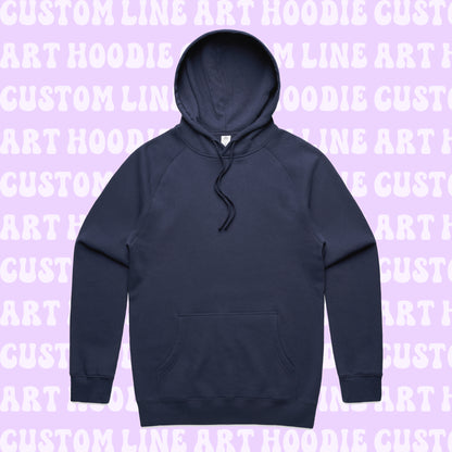 Embroidered Line Art Hoodie