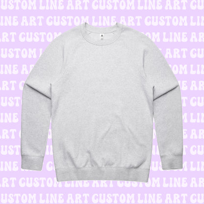 Embroidered Line Art Crewneck